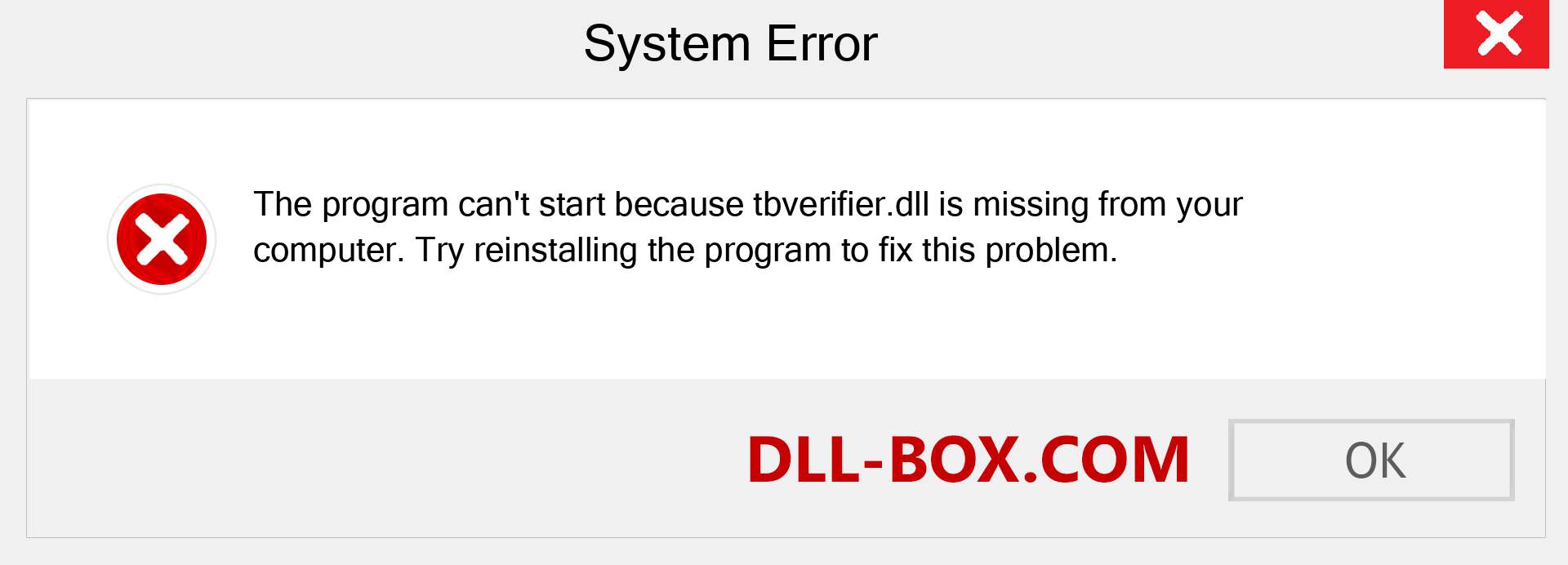  tbverifier.dll file is missing?. Download for Windows 7, 8, 10 - Fix  tbverifier dll Missing Error on Windows, photos, images